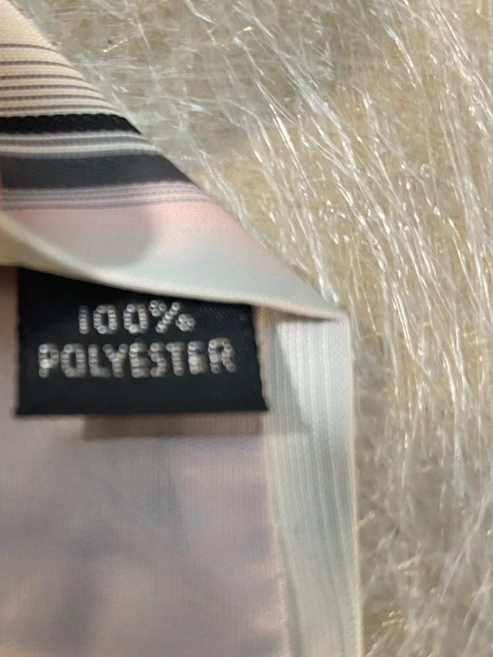 Striped Men's Tie in Pink, Ivory, and Black Accent